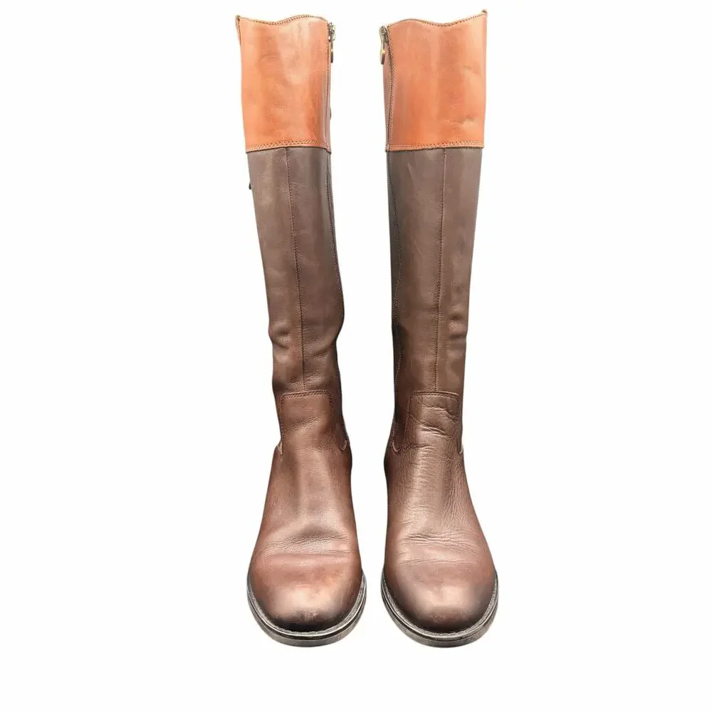 Franco Sarto two tone Brown Leather Tall Riding Boots Women’s 8.5